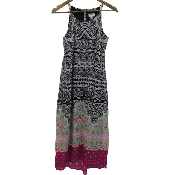 Old Navy Multicolor Tribal Print Halter Maxi Dress Women XS Boho Summer Festival - Picture 1 of 13